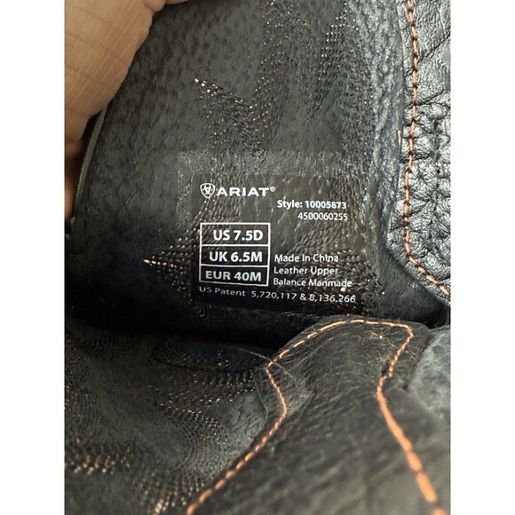 ARIAT Tombstone Men’s Black Cowboy Boot Western Leather Square Toe 7.5M Rodeo - Picture 9 of 9